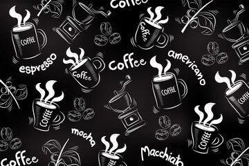 coffee pattern vector illustration design background b