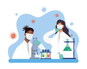 vaccine research with interracial couple doctors characters