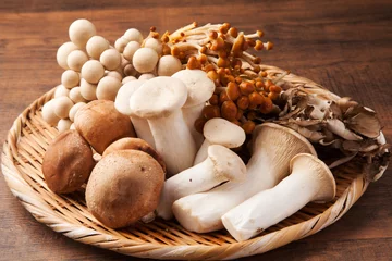 Schapenvacht deken met foto Eetkamer Diverse champignons