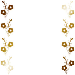 小花のフレーム　正方形　ゴールドA