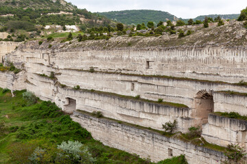 Inkerman Quarry landscape. Landmark of Crimea