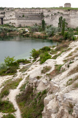 Fototapeta na wymiar Inkerman Quarry, vertical photo. Crimea
