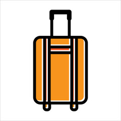 Travel bag flat icon. Design template vector