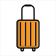 Travel bag flat icon. Design template vector