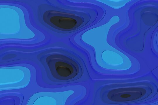 abstract blue background with circles of equipotential areas