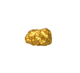 Gold nuggets natural on a white background.