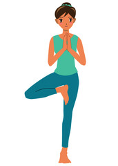 ヨガをする女性