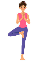 ヨガをする女性