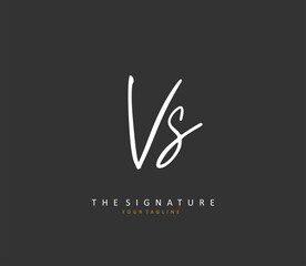 V S VS Initial letter handwriting and signature logo. A concept handwriting initial logo with template element. © FAAZT_Creative