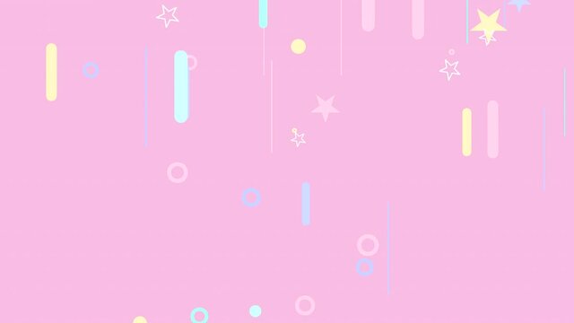 Looped pink comic stars background motion graphics.