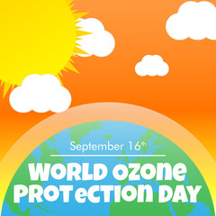 Vector illustration of a Banner for World Ozone Day. poster or banner for World Ozone Protection Day.