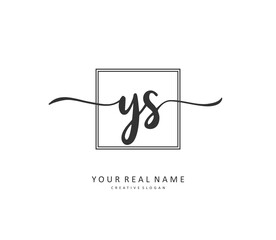 Y S YS Initial letter handwriting and signature logo. A concept handwriting initial logo with template element.