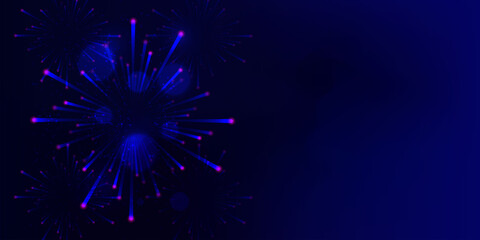 Fototapeta premium Firework and night sky background with copy space
