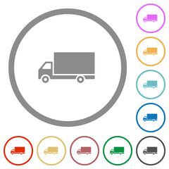 Freight car flat icons with outlines