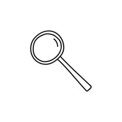 Vector magnifying glass icon in sketch style. Search symbol.