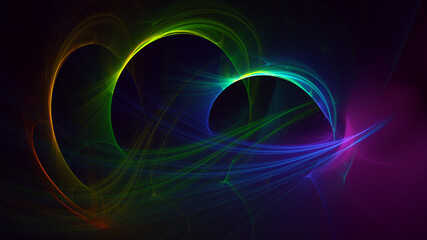 3D rendering abstract multicolor fractal light background