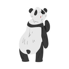Cute Funny Panda Bear, Lovely Wild Animal Cartoon Style Vector Illustration on White Background