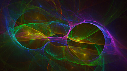 3D rendering abstract multicolor fractal light background
