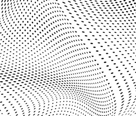 Abstract halftone wave dotted background