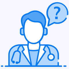 
Ask a doctor icon, vector design of doctor consultation
