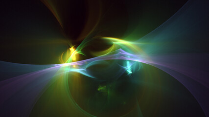 3D rendering abstract multicolor fractal light background
