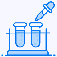 
Test tubes with dropper, icon design for lab testing concept
