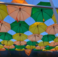 colorful umbrellas on the beach