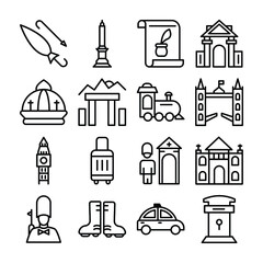 United Kingdom England Line Elements Pack 