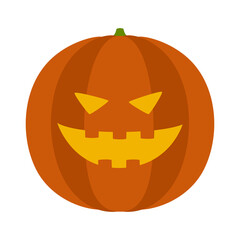 ハロウィンのジャック・オー・ランタンのイラスト。怖い顔をしている。