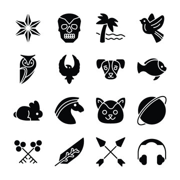 Tattoo art solid icons