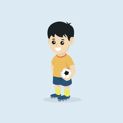 Cute Soccer player mascot logo design illustration