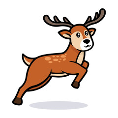 Cute deer animal mascot logo design illustration