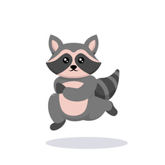 Cute raccoon animal mascot design illustration
