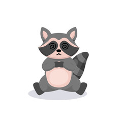 Cute raccoon animal mascot design illustration