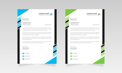 Stylish corporate business letterhead design vector template
