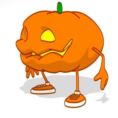Fun 3D cartoon Halloween Pumpkin