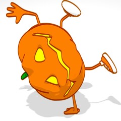 Fun 3D cartoon Halloween Pumpkin