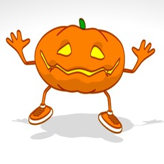 Fun 3D cartoon Halloween Pumpkin