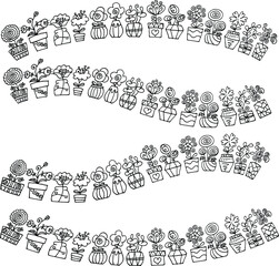 vector cartoon flowers background border