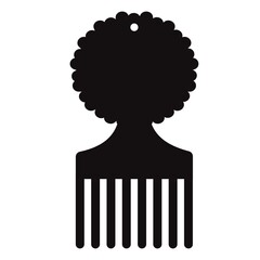 afro pick icon on white background. afro hairbrush sign. afro comb symbol. flat style. - obrazy, fototapety, plakaty