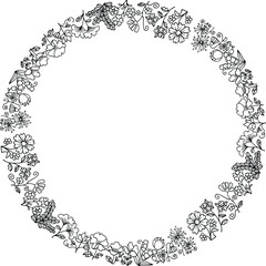 vector cartoon flowers background border