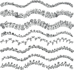 Fototapeta premium vector cartoon flowers background border