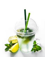 Mojito cocktail  with lime and mint