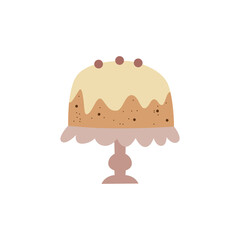 Cartoon cake on cute display stand - sweet dessert food with icing