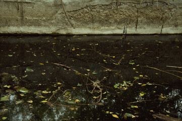 old abandoned reservoir for sewage 