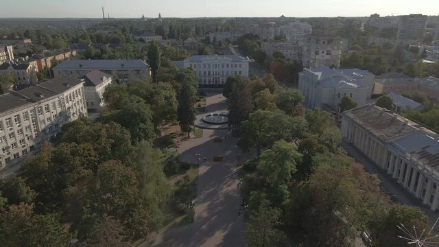 Journey. The city of Chernigov. Ukraine. Aerial view.