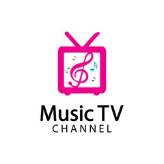Music TV Logo Design Template.Music Channel Logo Template Design Vector, Emblem, Design Concept, Creative Symbol, Icon