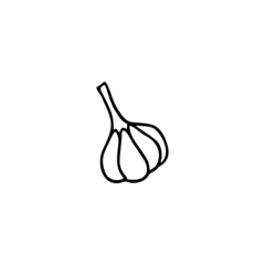 Hand drawn vector illustration of  garlic. Element for your cards, posters, stickers and seasonal design.