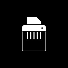 Paper shredder icon isolated on dark background