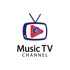 Music TV Logo Design Template.Music Channel Logo Template Design Vector, Emblem, Design Concept, Creative Symbol, Icon